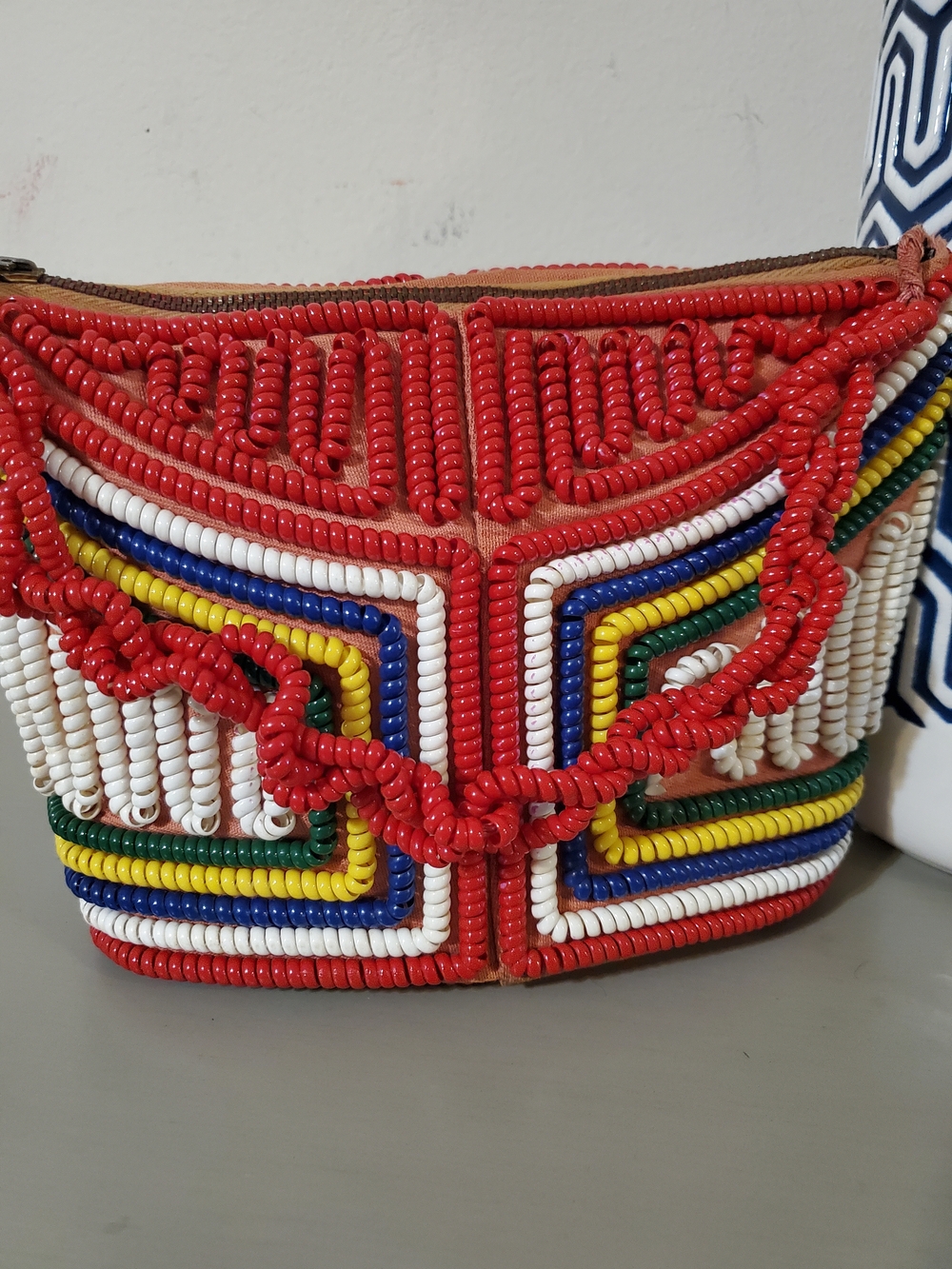 Vintage 1940s Telephone Cord Purse Handbag Multicolor Rare Primary